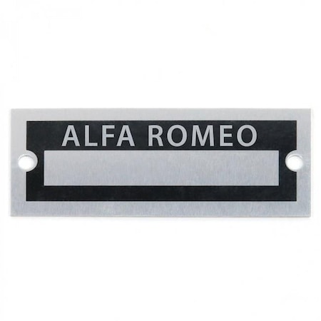 Vintage Parts USA 323965 Aluminum Blank Data Vin Plate - Alfa Romeo